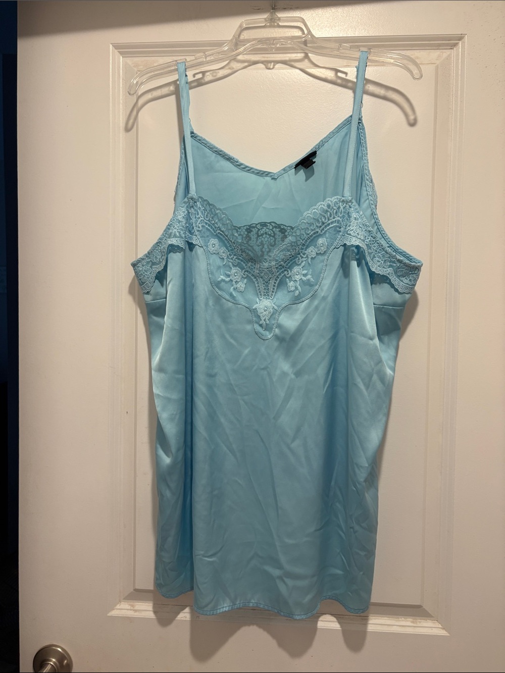 torrid Light Blue Satin Lace-Trim Camisole